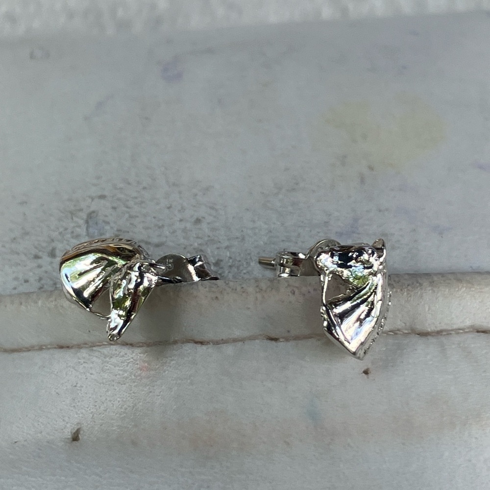 Tiny Sterling Silver Horsehead Stud Earrings - image 1